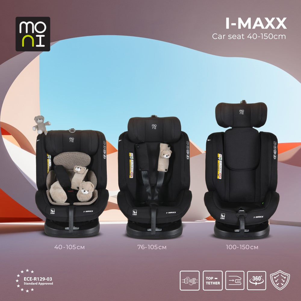 SEGGIOLINO AUTO MONI I-MAXX I-SIZE 0–36 KG NERO – RECLINABILE