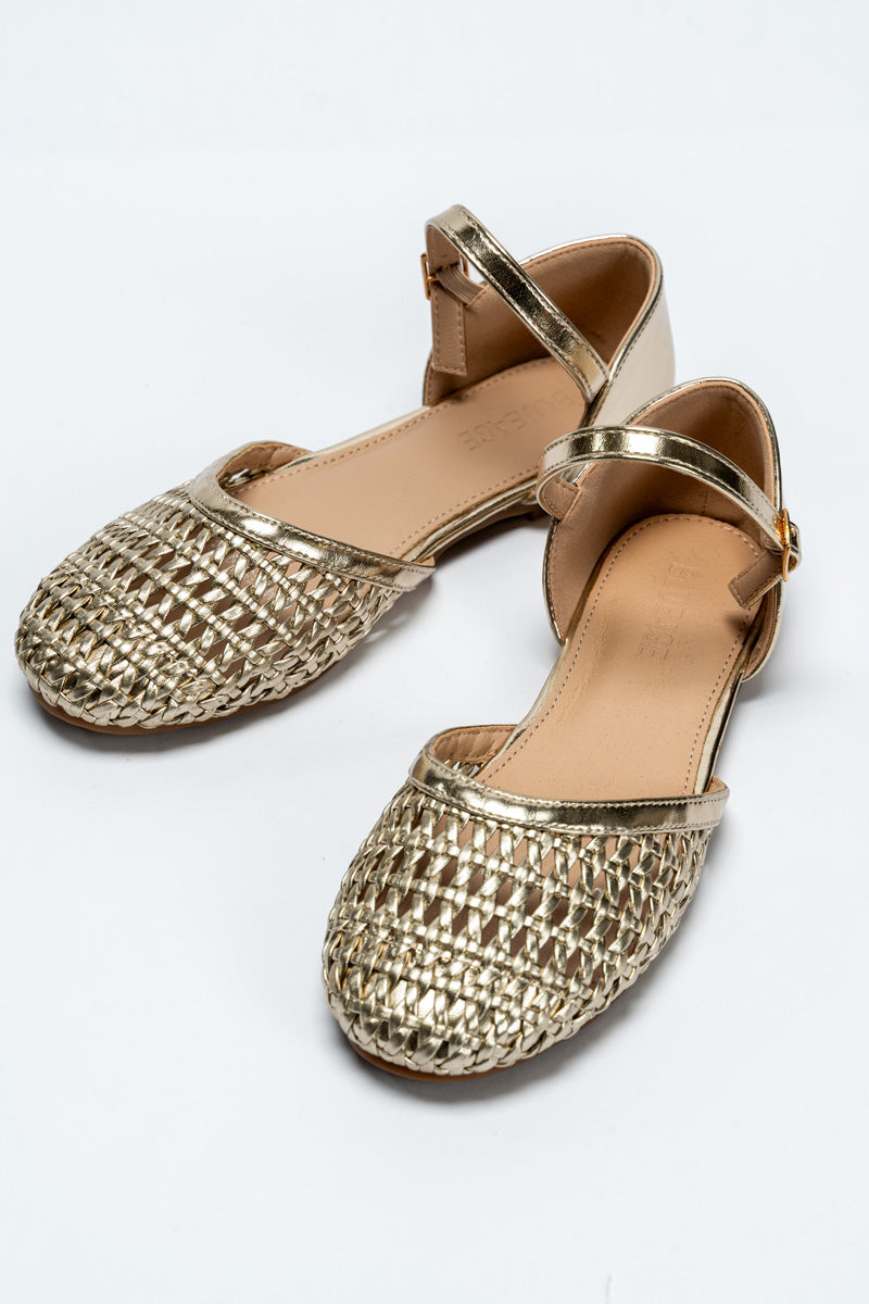 Ballerine con cinturino - oro