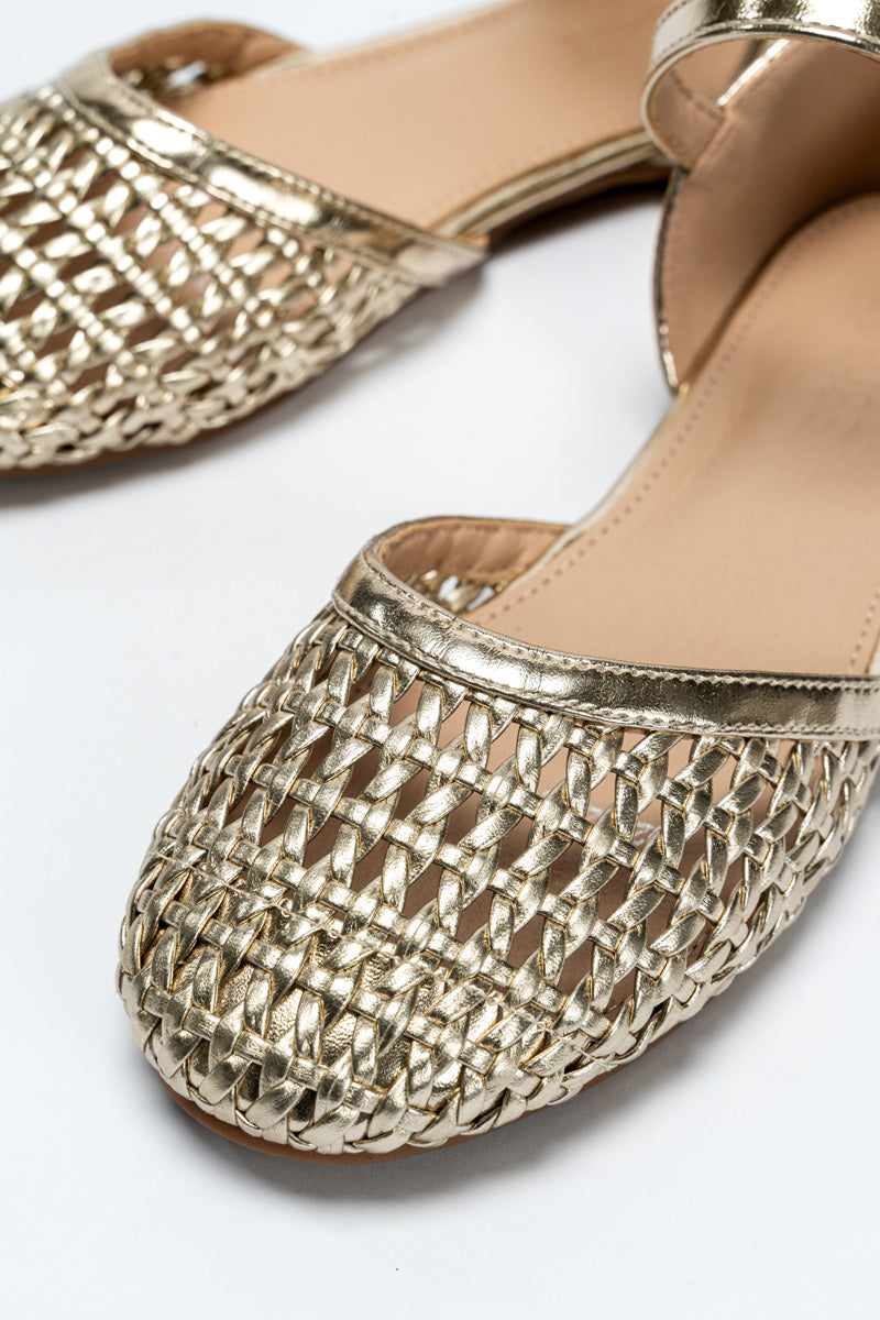 Ballerine con cinturino - oro