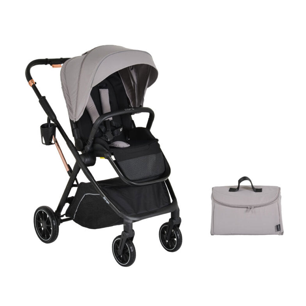 Passeggino Moni Bingo Fronte Mamma e Fronte Strada con Coprigambe, Borsa e Porta Biberon Omologato 0/22kg vari colori