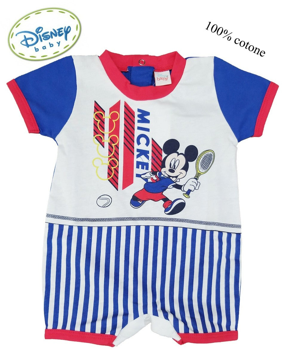 TOPOLINO pagliaccetto neonato corta 100% in jersey di cotone