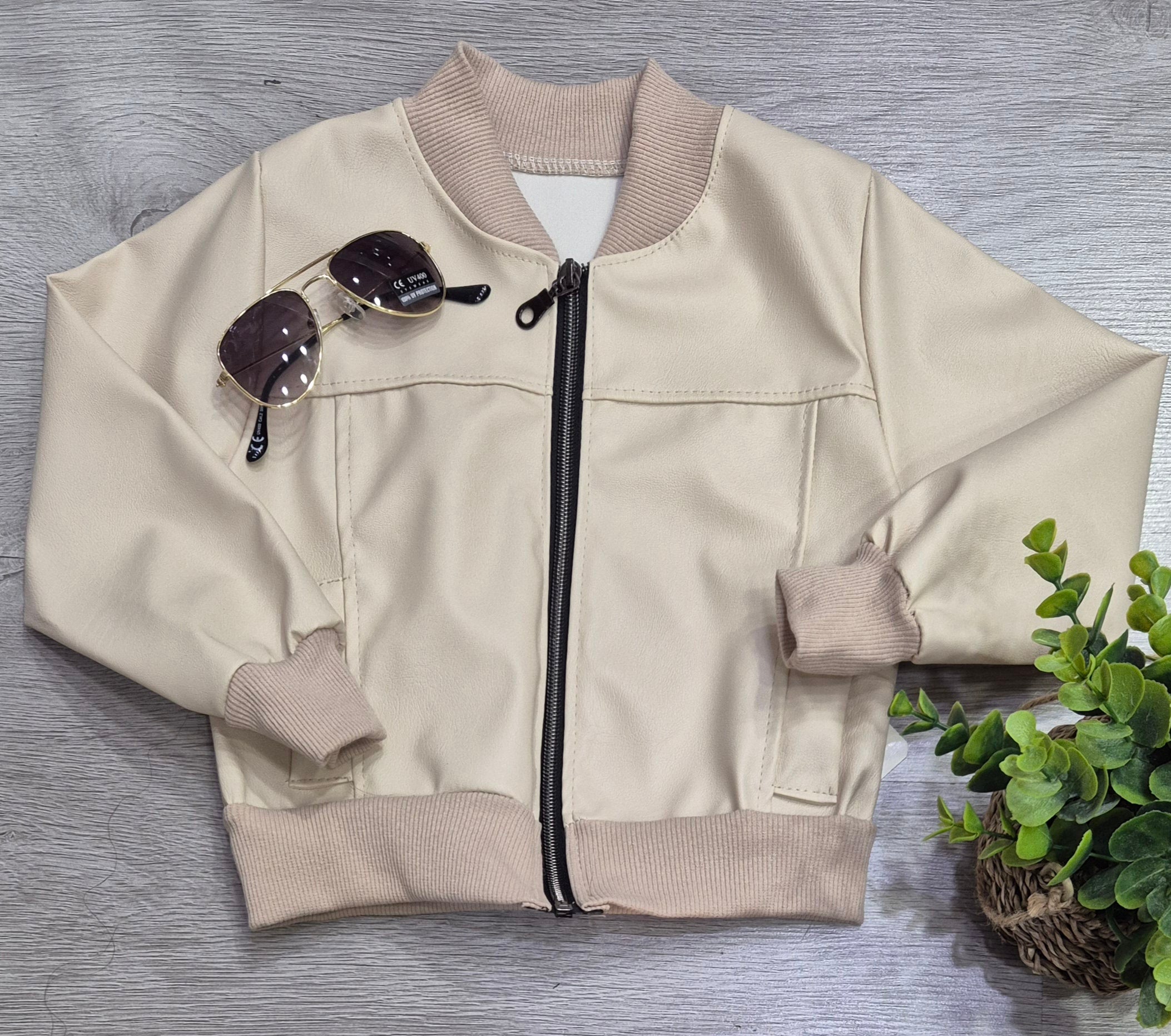 Jacket ecopelle beige