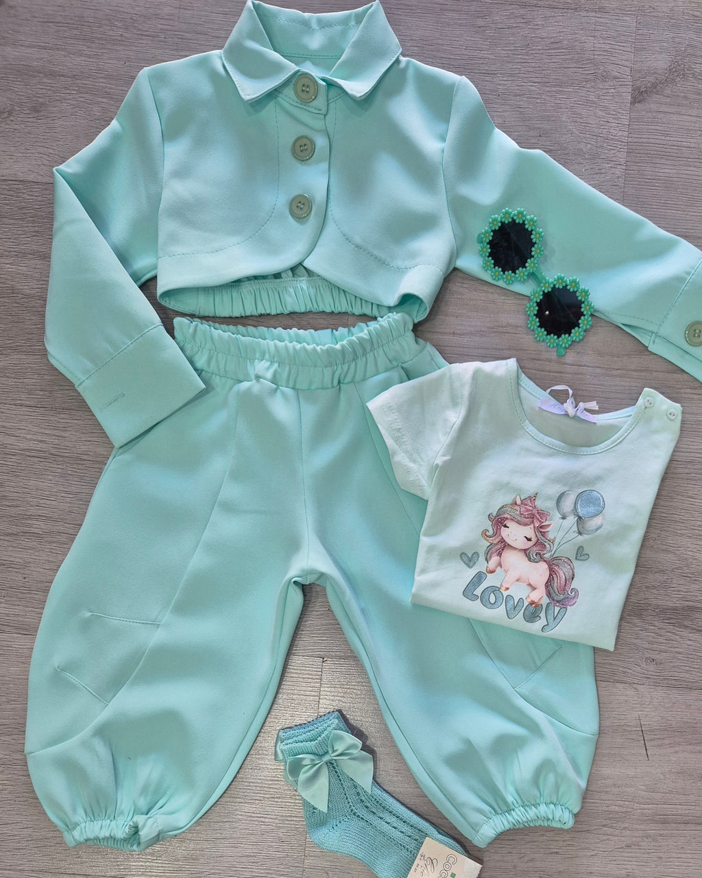 Completo verde tiffany