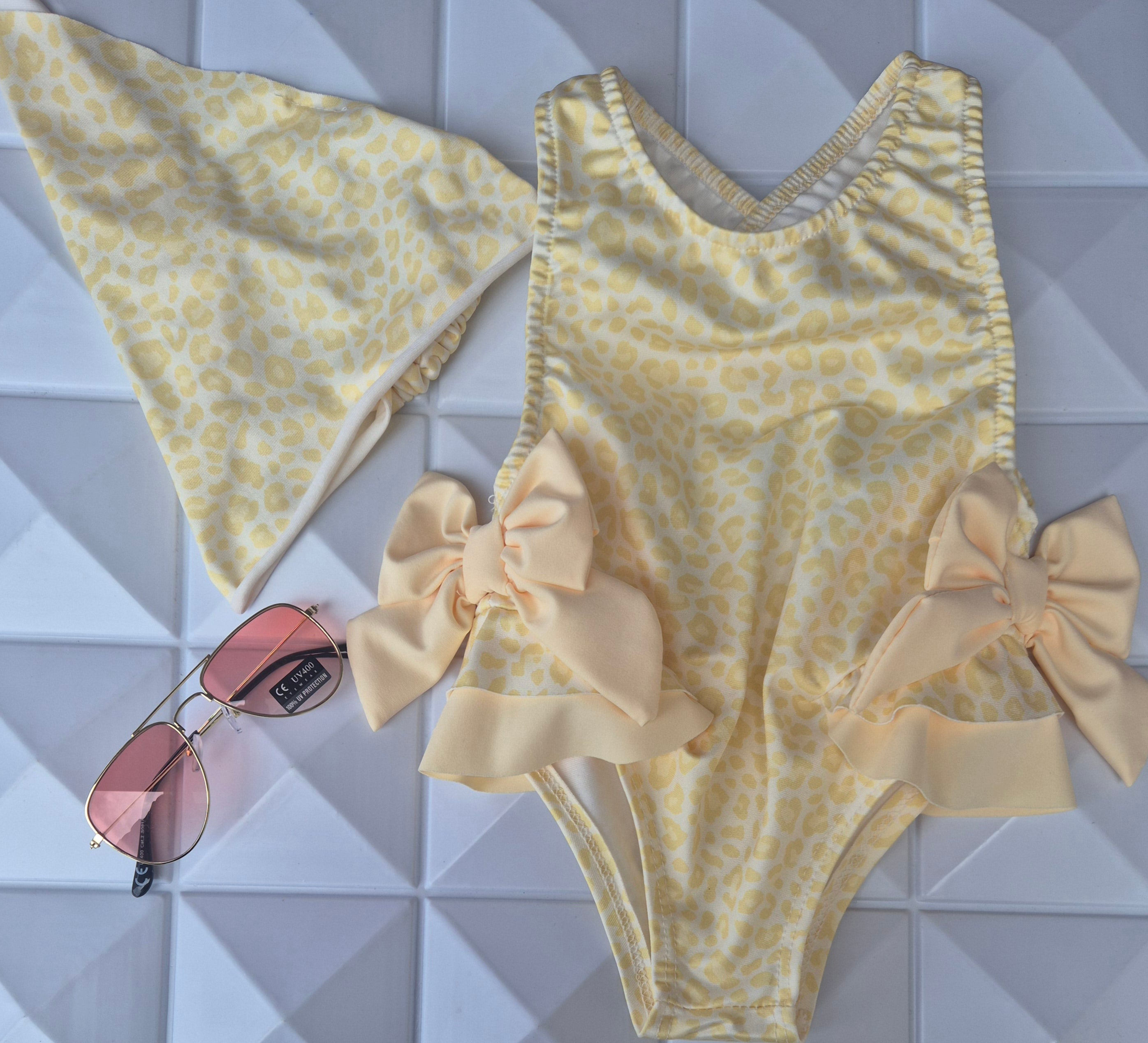 FIOCCO Costume bambina intero  + bandana