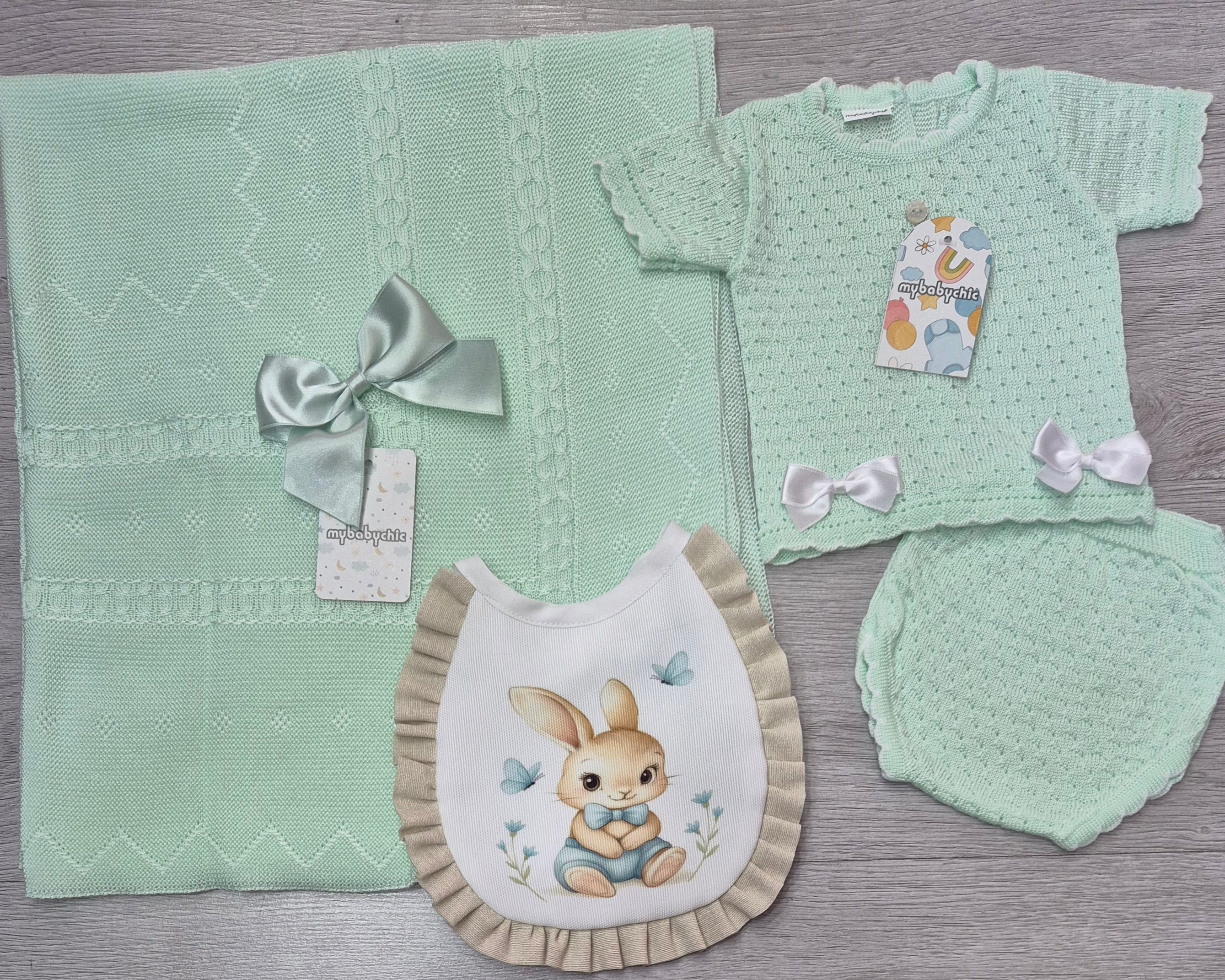 Set nascita verde acqua
