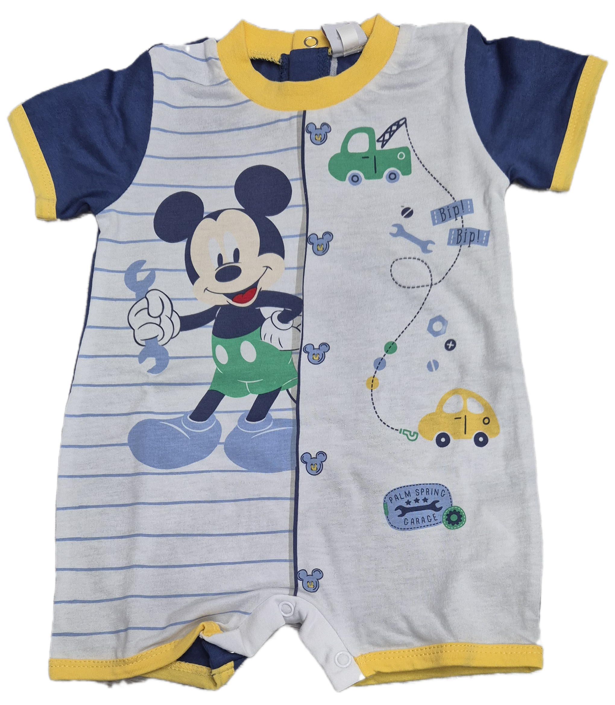 TOPOLINO pagliaccetto neonato corta 100% in jersey di cotone