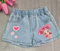 Short Neonata Jeans con Elastico in Vita