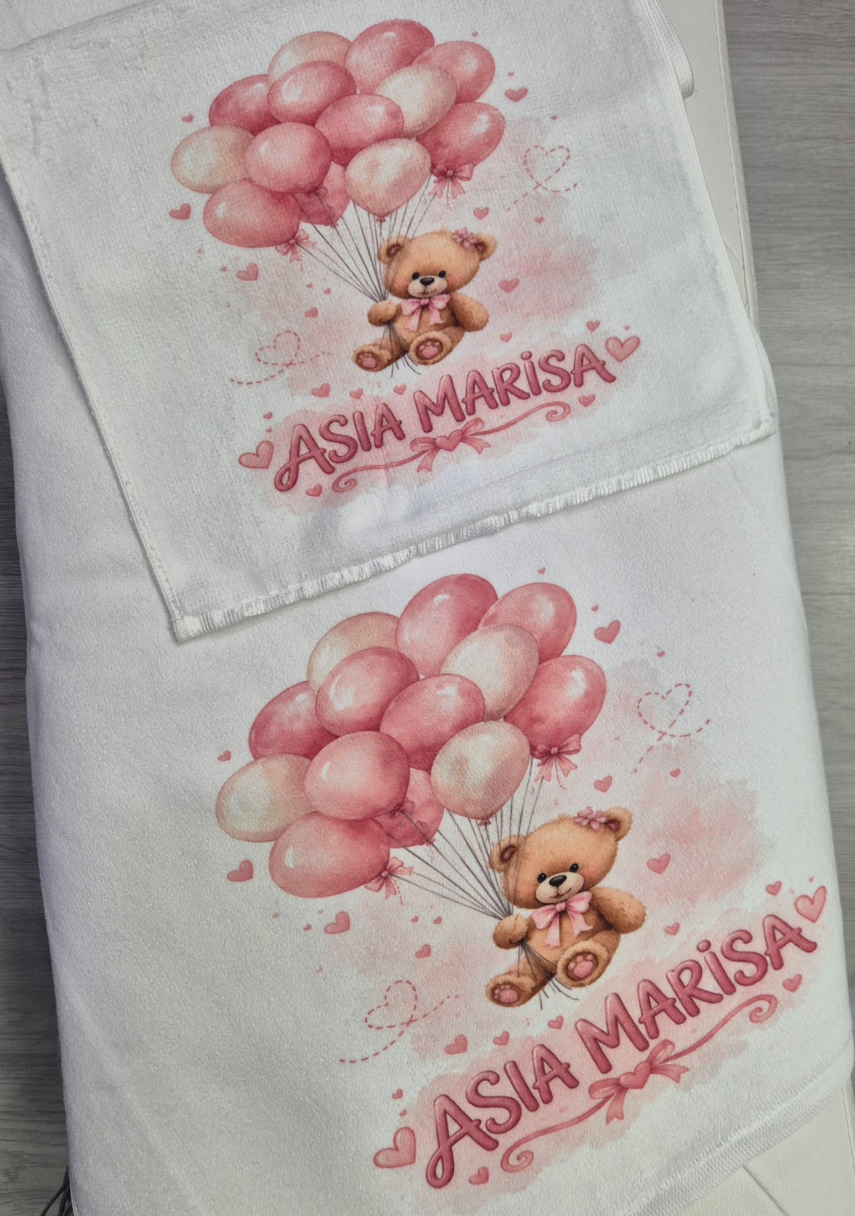 Coppia asciugamani personalizzate TEDDY