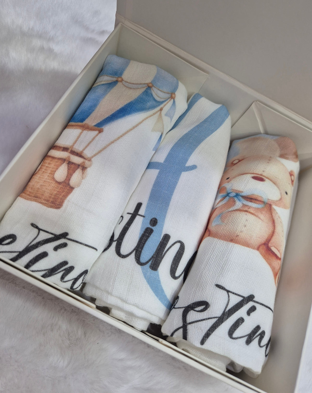 Set mussole personalizzate -con scatola
