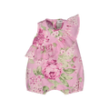 Pagliaccetto/completo  in tela stampato fiori da neonata