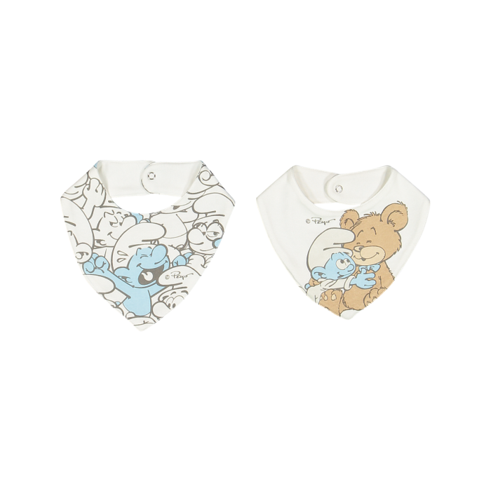 Confezione bipack bavaglino i Puffi™ in interlock per neonato
