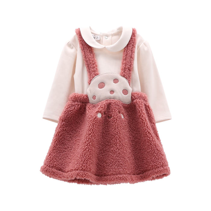 Completo Salopette Pelliccia e Body Cotone