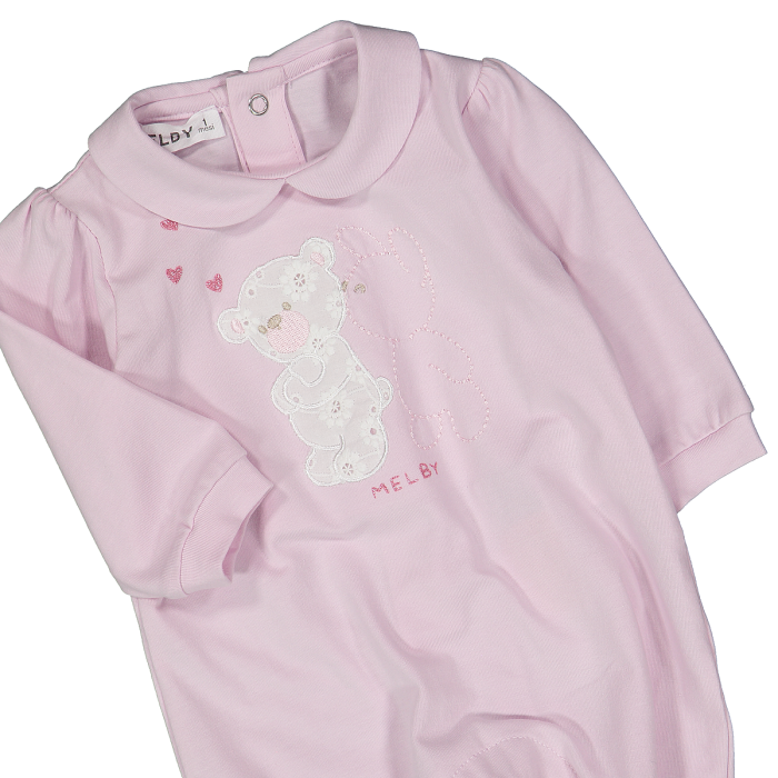 Tutina con piede in jersey stretch da neonata