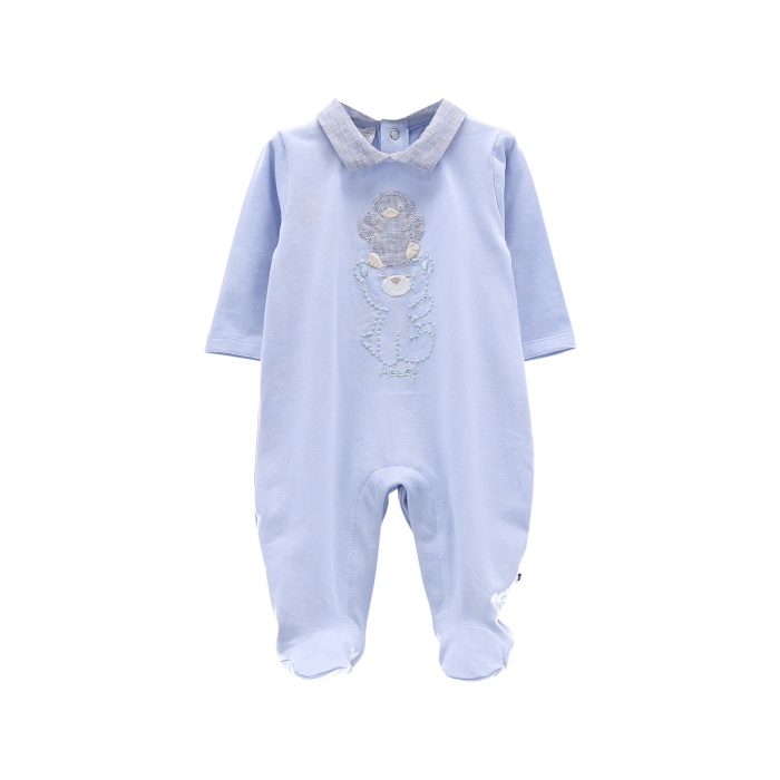 Tutina con piede in jersey stretch da neonato