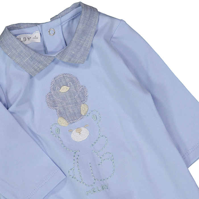 Tutina con piede in jersey stretch da neonato