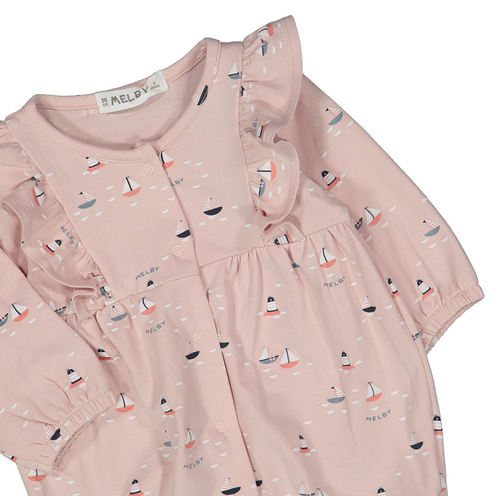 Tutina con piede in jersey stretch per neonata