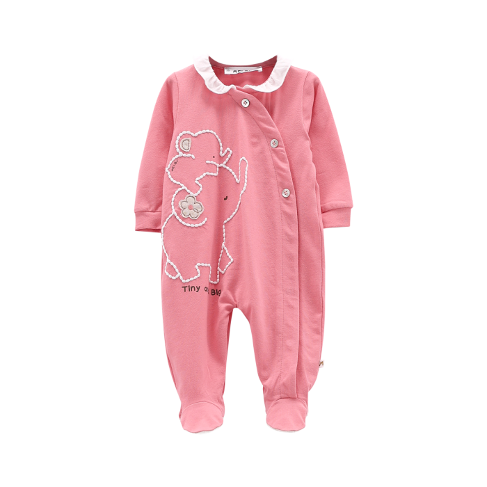Tutina in jersey stretch con piede per neonata