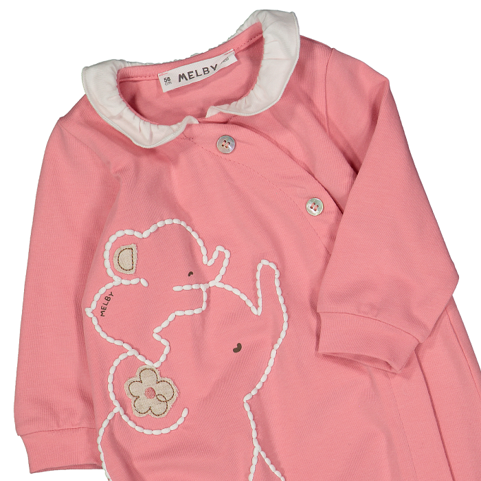 Tutina in jersey stretch con piede per neonata
