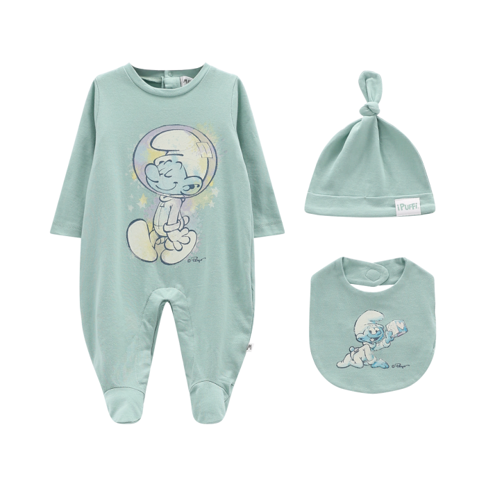 Set i Puffi™con tutina, berretto e bavaglino
