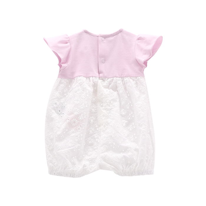 Pagliaccetto in jersey stretch e fantasia per neonata