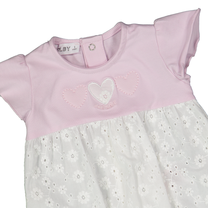 Pagliaccetto in jersey stretch e fantasia per neonata