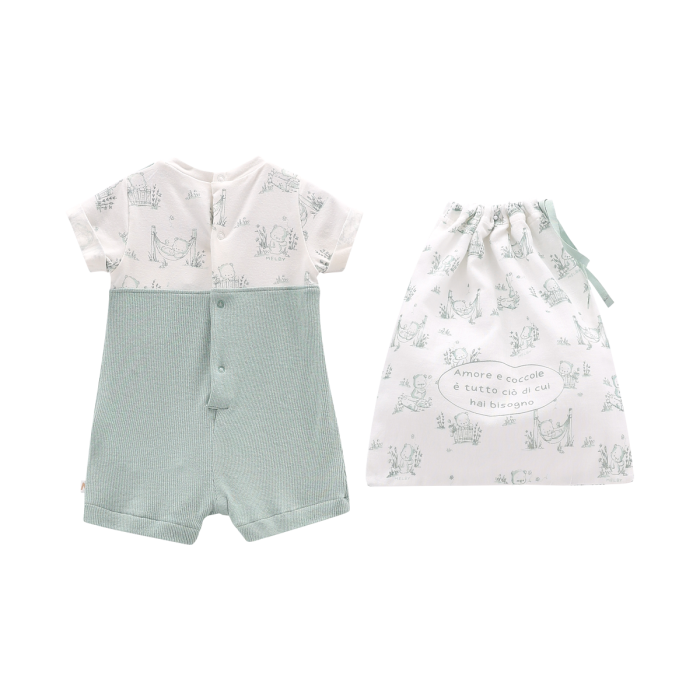Pagliaccetto effetto 2-in-1 in bamboo per neonato
