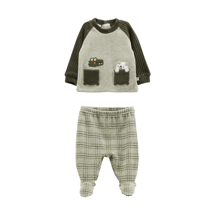 Completo Ciniglia Con Maglia E Ghettina Verde Mel./foresta