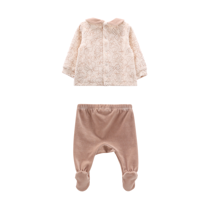 Completo Ciniglia Neonato con Fiocchi