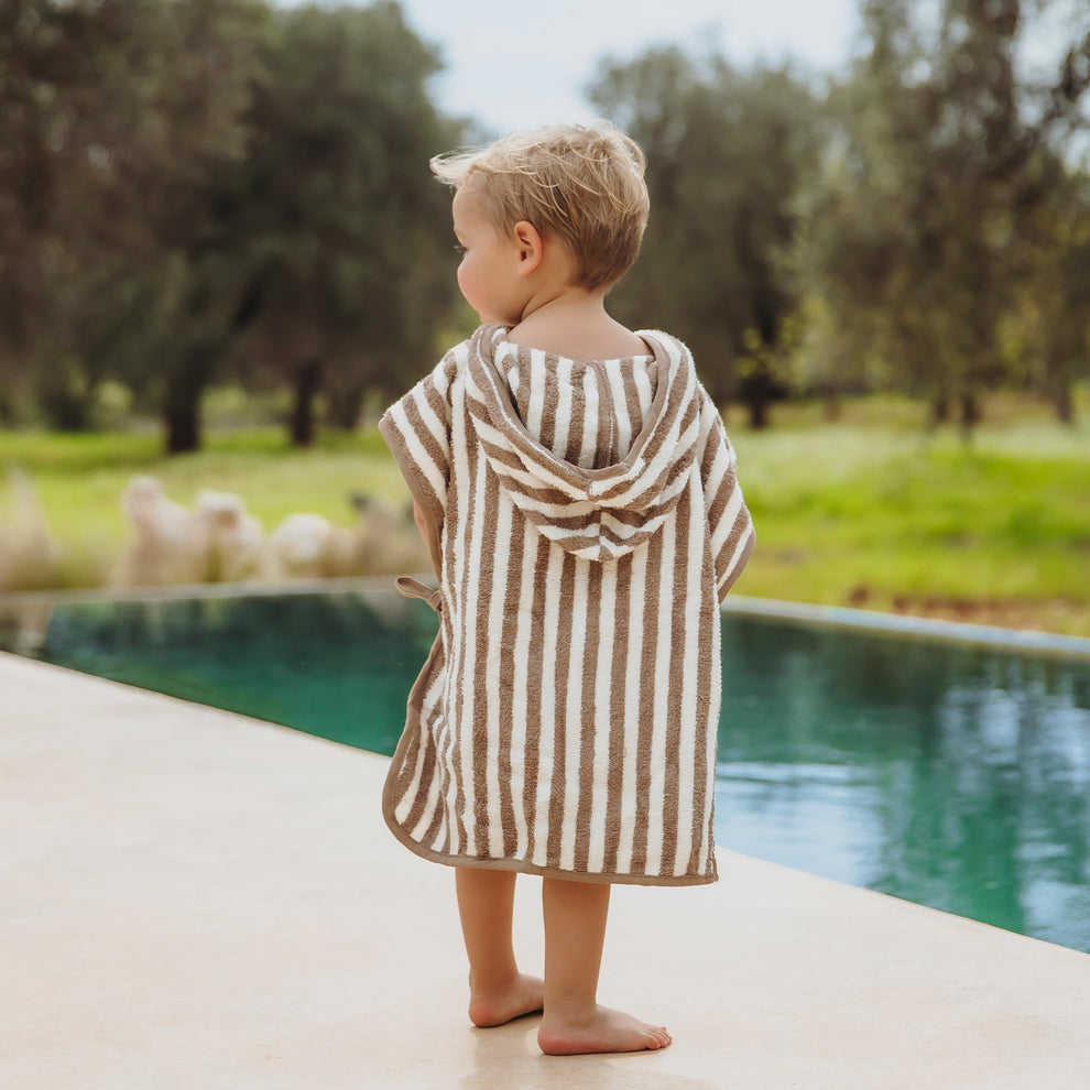 PONCHO DA BAGNO 1-3 ANNI ME-FAT JEANS A RIGHE BLU o MARRONI