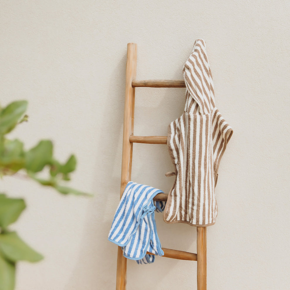 PONCHO DA BAGNO 1-3 ANNI ME-FAT JEANS A RIGHE BLU o MARRONI