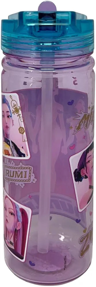 Borraccia K-Pop Demon Hunters Huntrix 580 ml in Tritan con Cannuccia Integrata e Beccuccio Ribaltabile Senza BPA