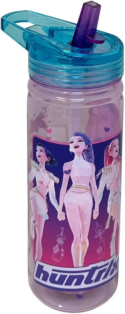 Borraccia K-Pop Demon Hunters Huntrix 580 ml in Tritan con Cannuccia Integrata e Beccuccio Ribaltabile Senza BPA