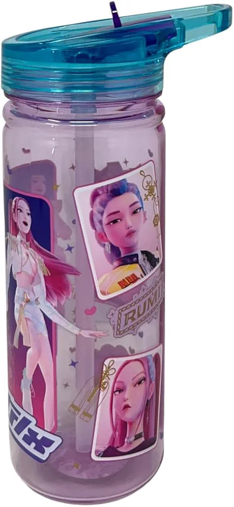Borraccia K-Pop Demon Hunters Huntrix 580 ml in Tritan con Cannuccia Integrata e Beccuccio Ribaltabile Senza BPA