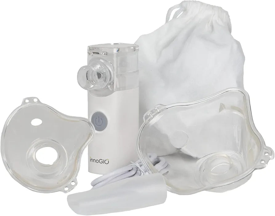 ‎InnoGIO Mini Mesh, Aerosol Silenzioso e Portatile per Adulti e per Bambini, Nebulizzatore Elettrico con Tecnologia a Membrane Vibrante
