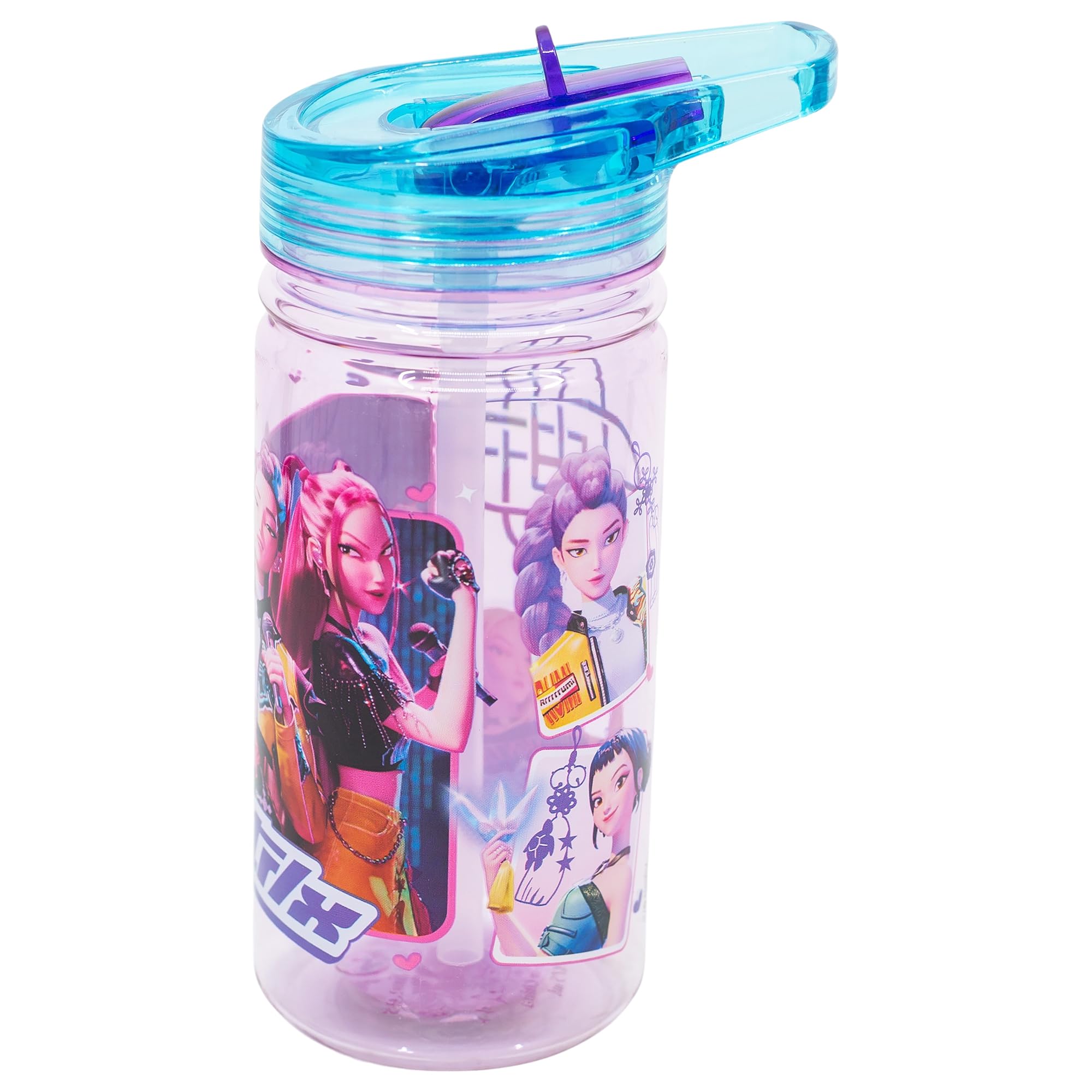 Borraccia Bambini Kpop Demon Hunters 475ml Tritan con Manico Antigoccia Riutilizzabile Senza BPA