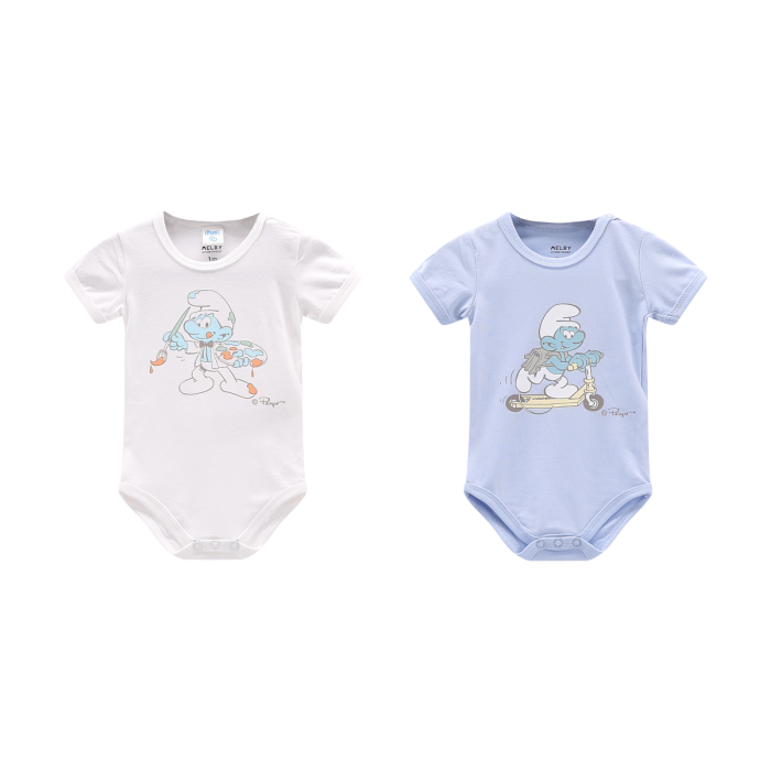 Confezione bipack body i Puffi™ a maniche corte per neonato