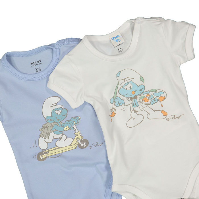 Confezione bipack body i Puffi™ a maniche corte per neonato