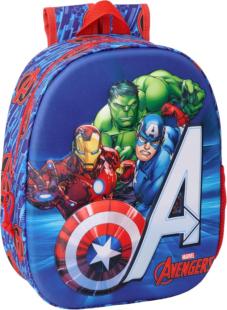 AVENGERS Zaino Scuola 3D CON SET PAPPA IN OMAGGIO