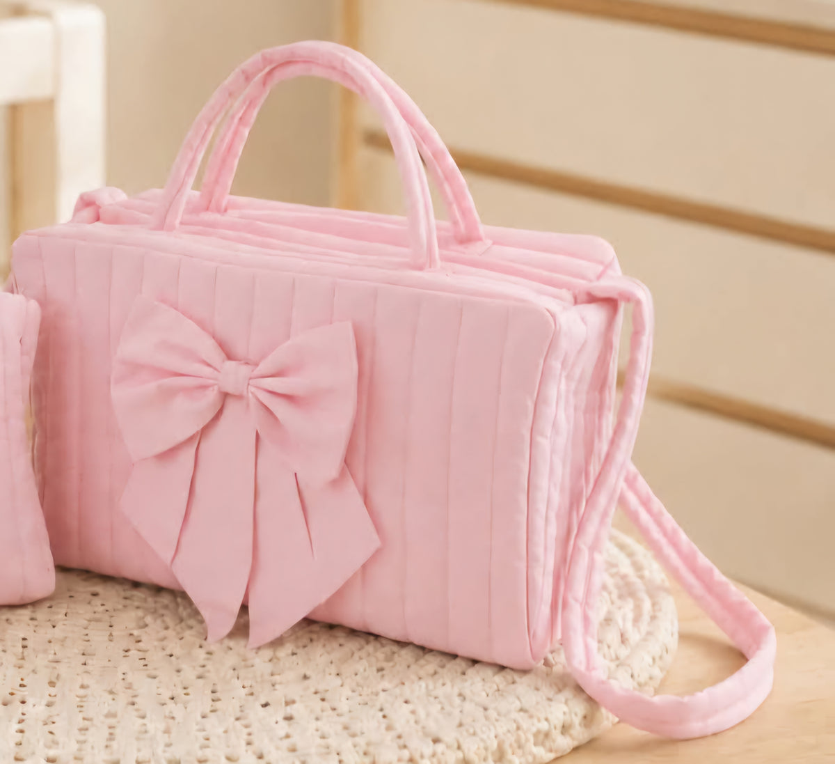 Borsa mamma con zip e fiocco