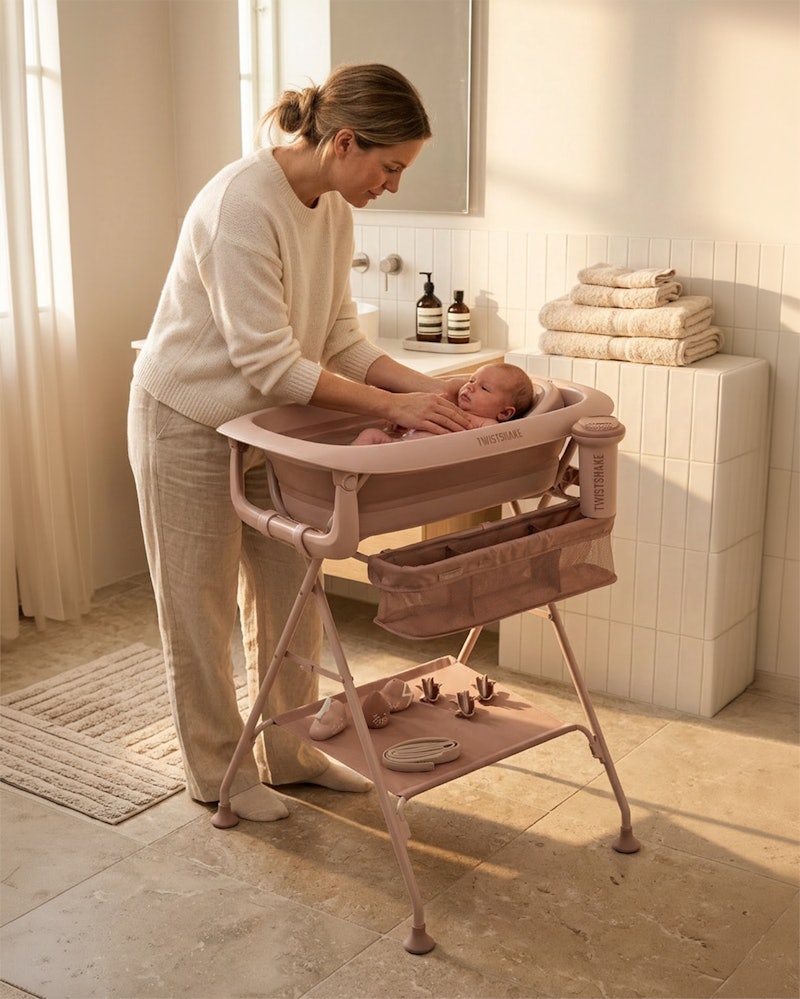Set da Bagno Twistshake Vaschetta e Supporto rosa