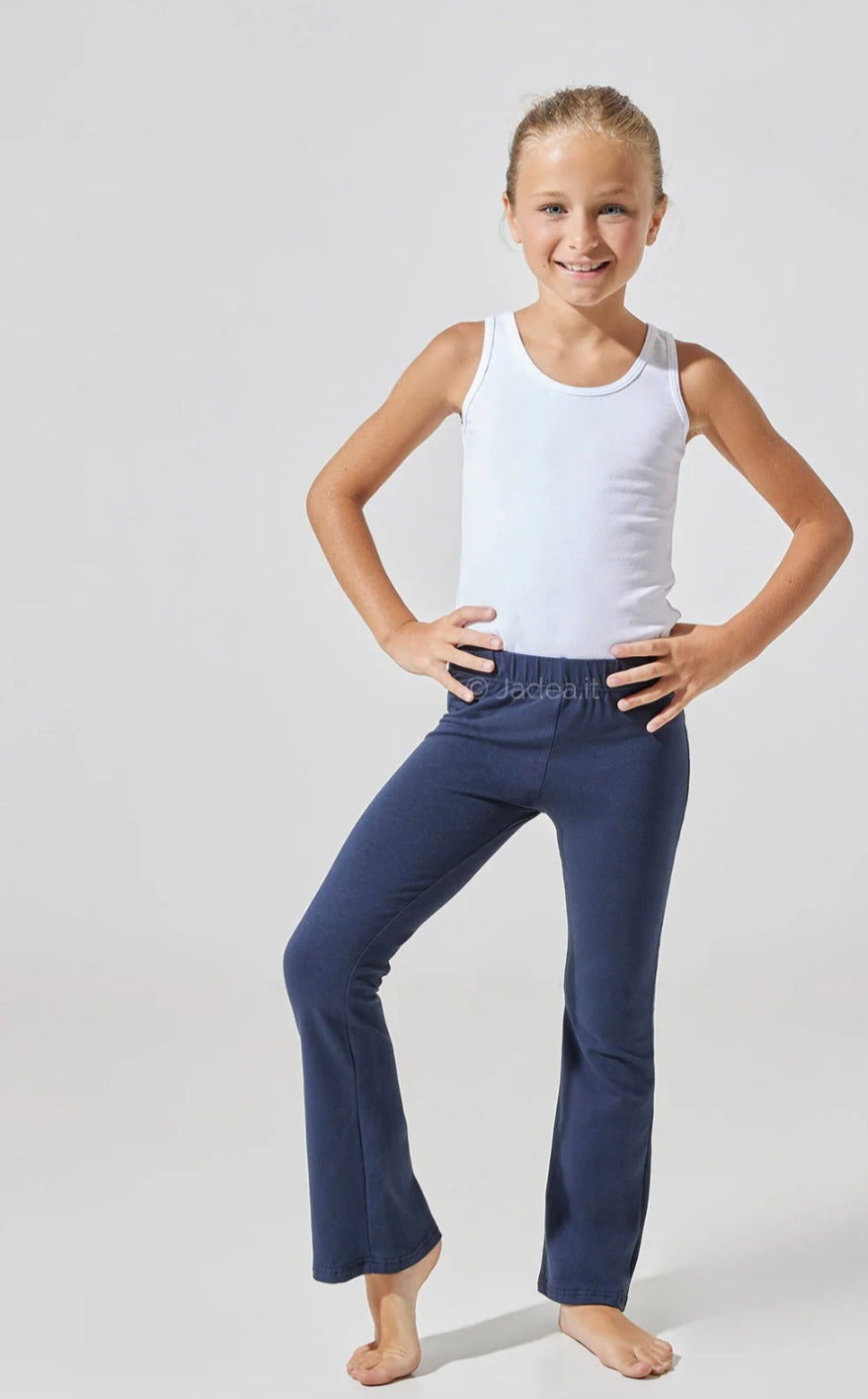 Pantaleggings bambina a zampa in cotone elasticizzato