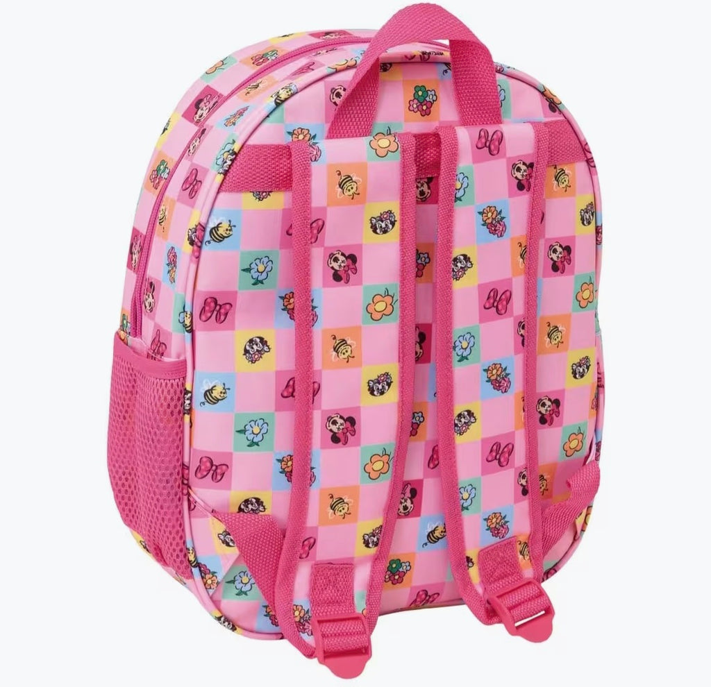Zaino 3D di Minnie Mouse per bambini con portabottiglie e spallacci imbottiti