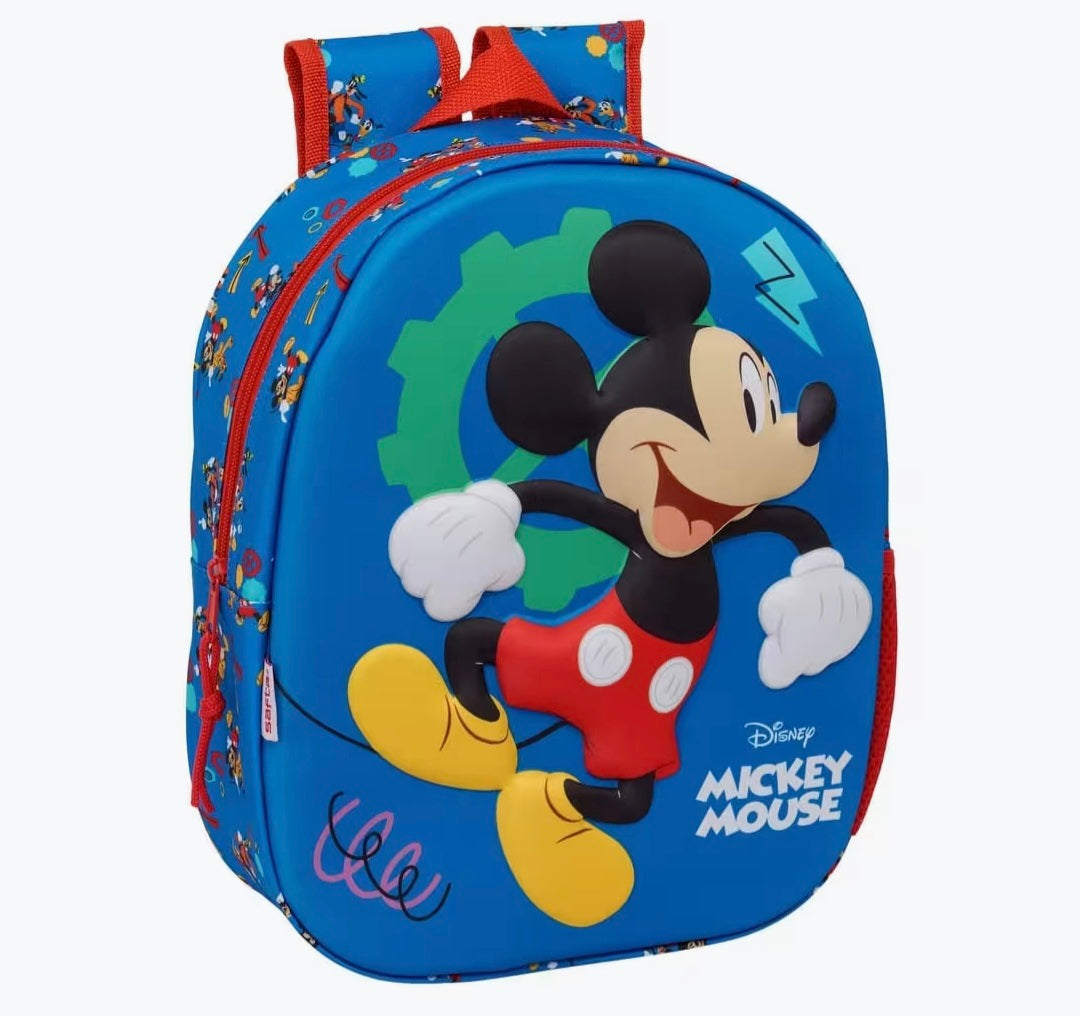Zaino per bambini Topolino 3D con portaborraccia e manici imbottiti