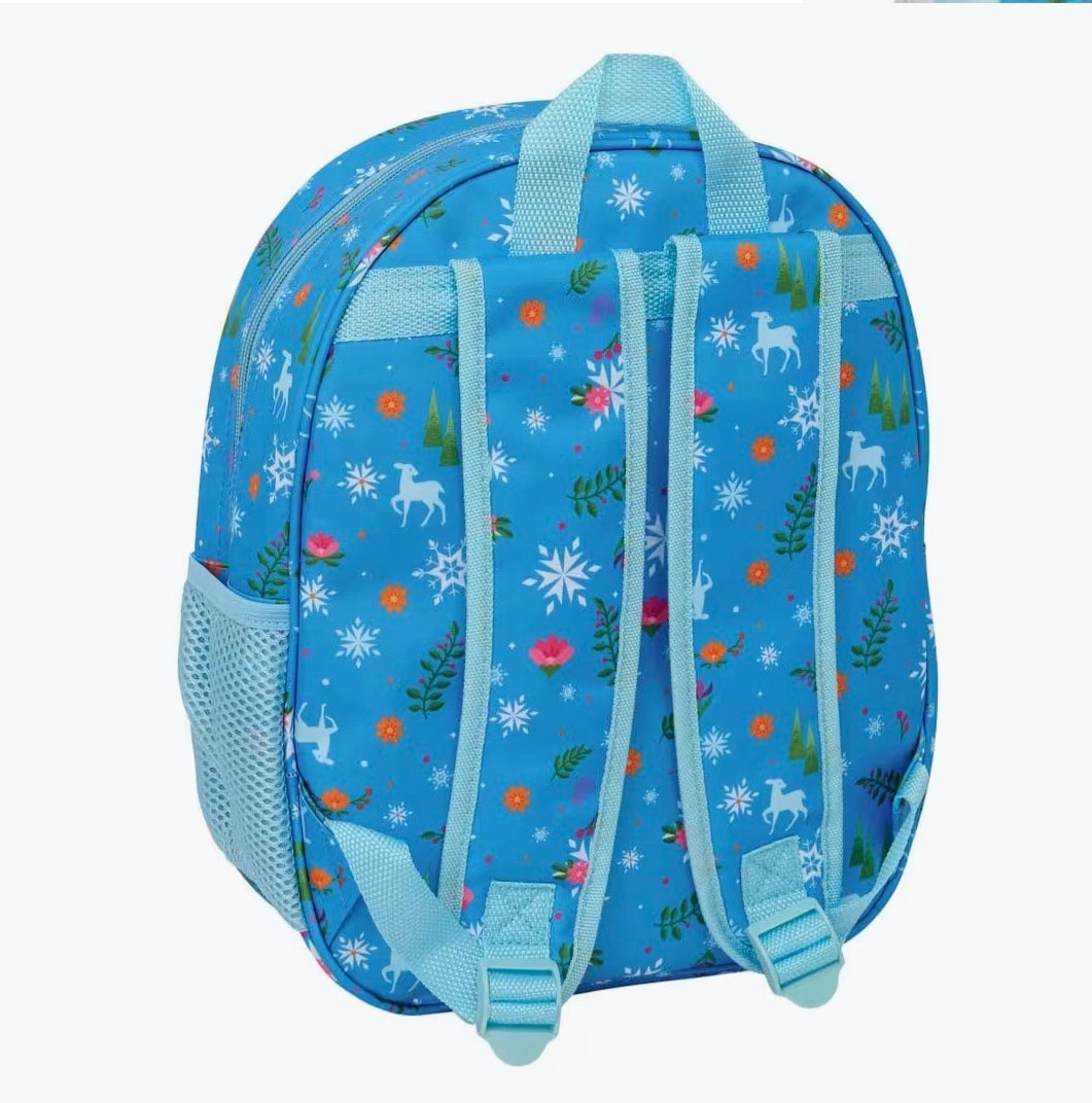 SUPER PROMO ZAINETTO + SET PAPPA Zaino scolastico 3D Frozen per bambini con portaborraccia e spallacci imbottiti
