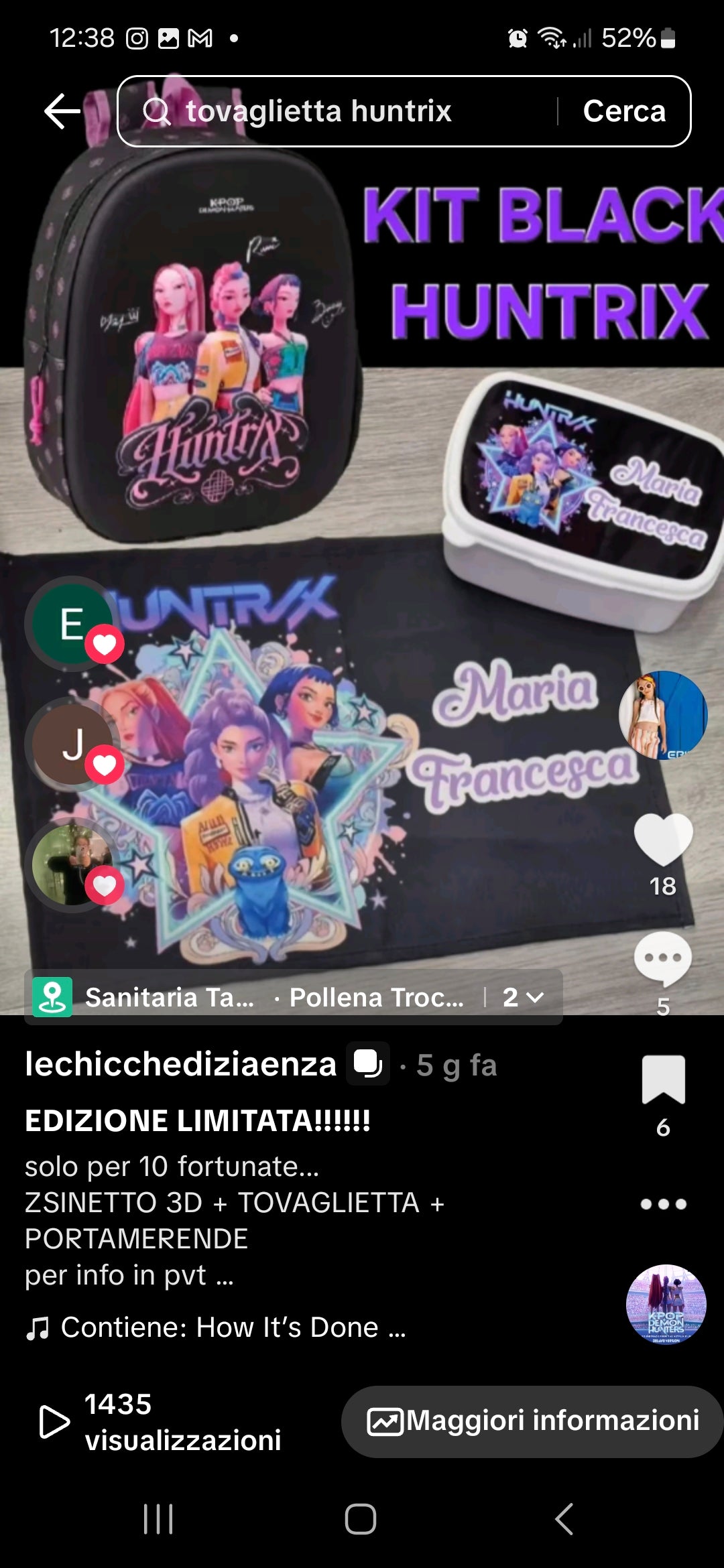 Pacchetto huntrix personalizzato ADELAIDE