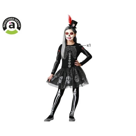HALLOWEEN - Costume scheletro gonna bambina