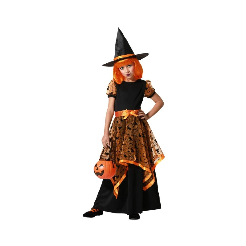 Costume strega arancione  ragazza