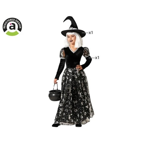 Costume strega grigio ragazza