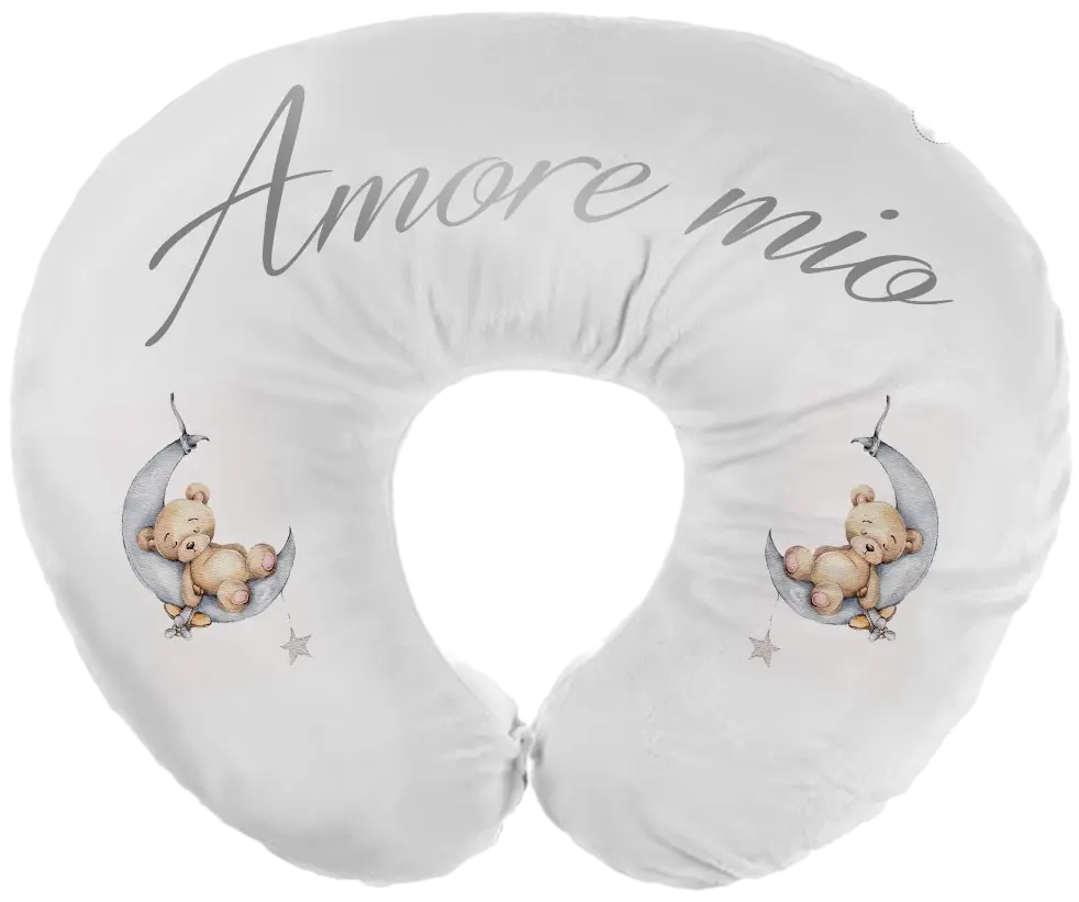 Cuscino personalizzato TEDDY rosa e azzurro