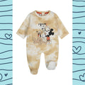 Tutina Mickey con piedi in jersey stretch.